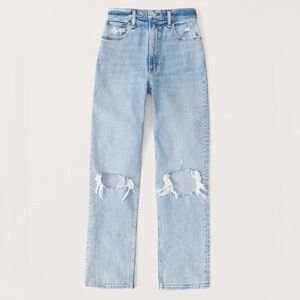 Abercrombie & Fitch 90s Straight Ultra High Rise Distressed Jeans